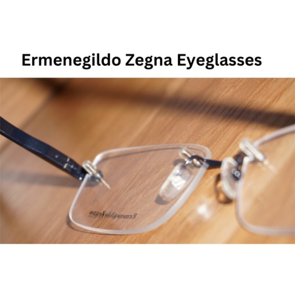 New Rimless Ermenegildo Zegna Men's Eyeglasses Black - Picture 7 of 9